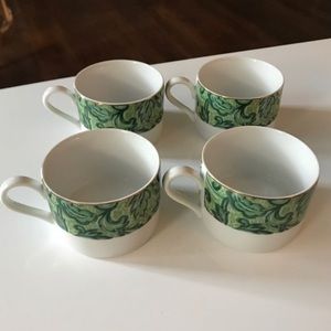 Flat Cup Set of 4 Acapella Green AMERICAN ATELIER